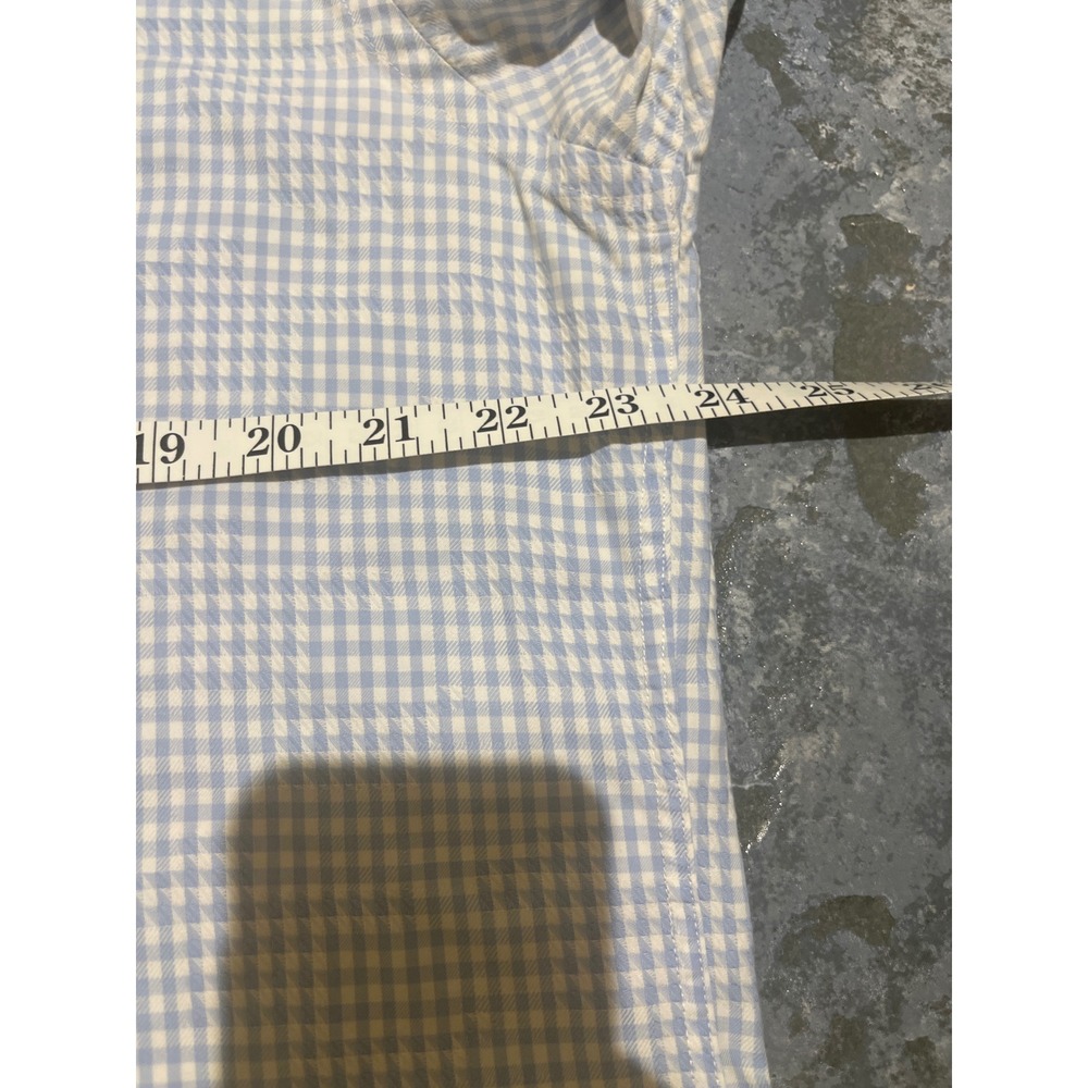 Bugatchi Shaped Fit Mens XL Long Sleeve Button Down Shirt Blue Gingham Check - Picture 8 of 10